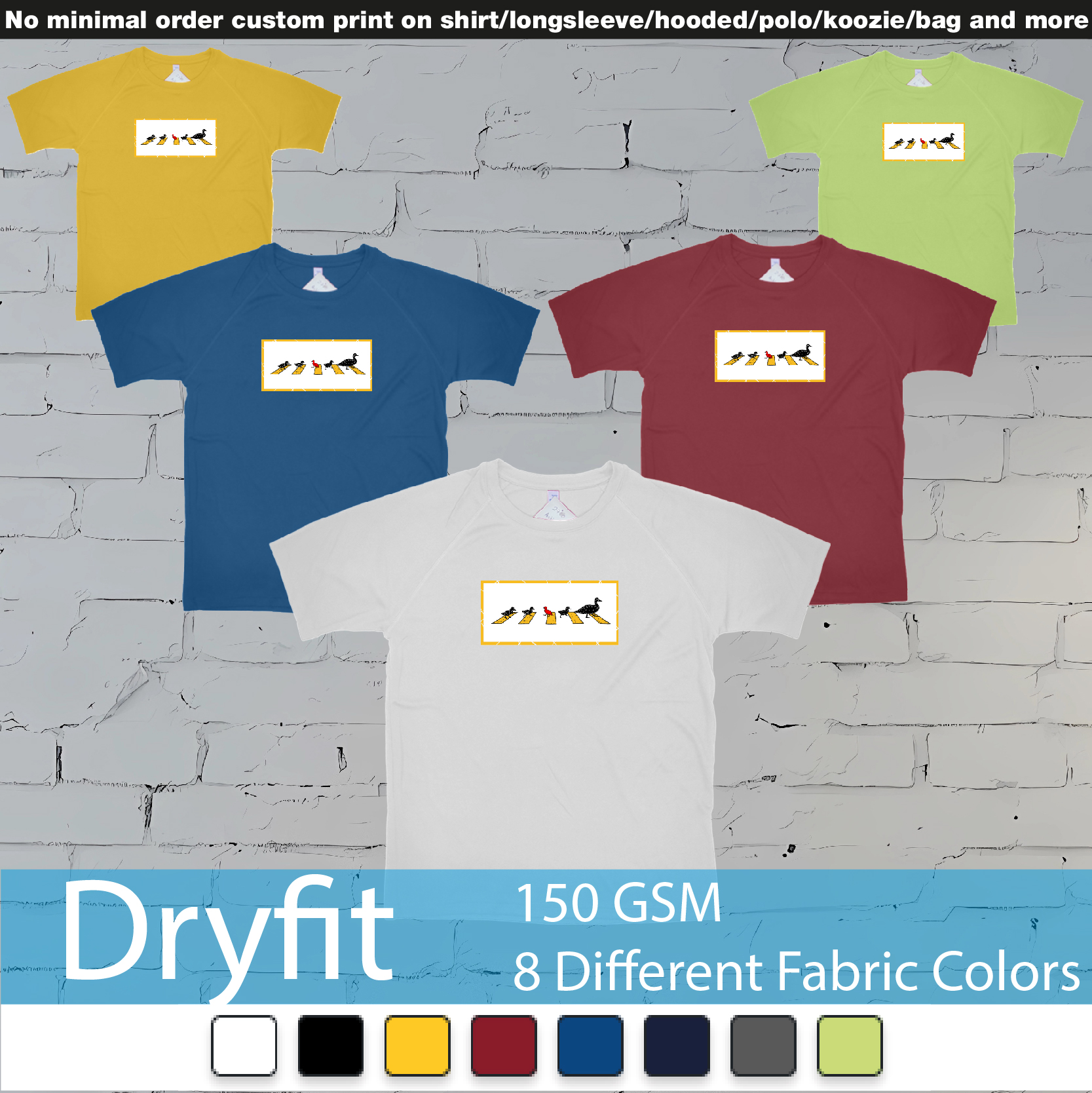 Утки Dryfit Tshirts Samples On Demand Printing Bali