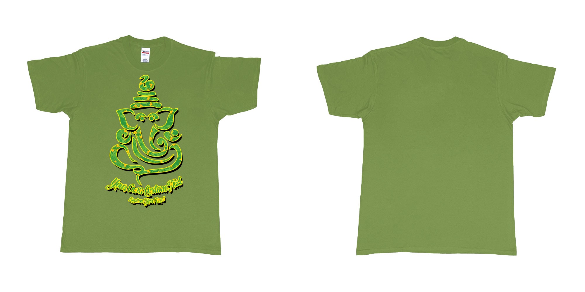 Custom tshirt design  in fabric color military-green choice your own text made in Bali by The Pirate Way