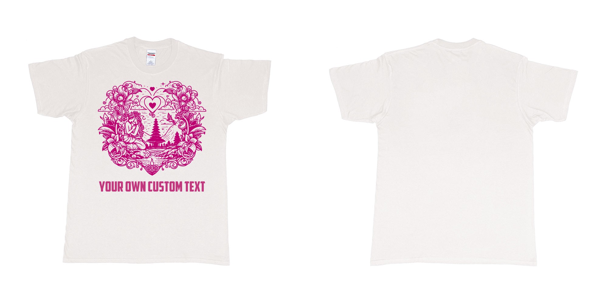 Custom tshirt design  in fabric color white choice your own text made in Bali by The Pirate Way