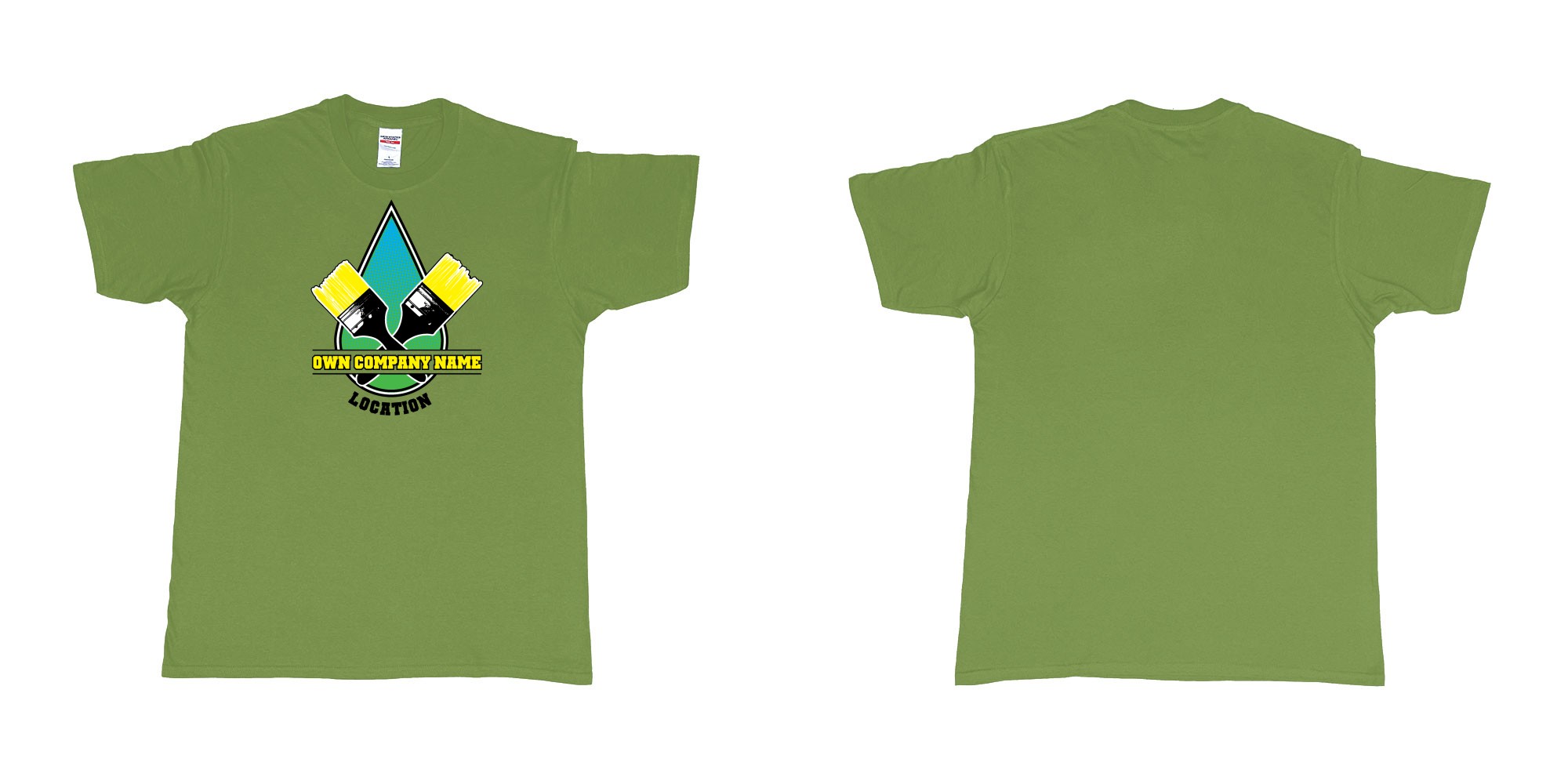 Custom tshirt design  in fabric color military-green choice your own text made in Bali by The Pirate Way