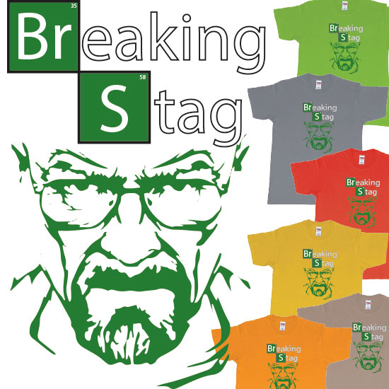Join the Breaking Bad the Stag movement with a custom t-shirt This Breaking Stag t-shirt is the perfect way to show off your love for the hit TV show Breaking Bad. The design features the iconic face of the series protagonist, Walter White, with the word stag wr