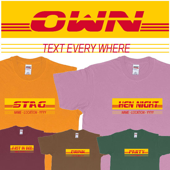 Custom tshirt design Get your DHL t shirt customized with your own text and design choice your own printing text made in Bali