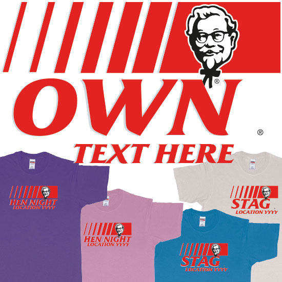 Custom tshirt design Custom KFC T Shirt   Make Your Own Text in Bali choice your own printing text made in Bali