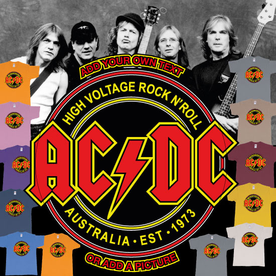 AC-DC High Voltage Rock N Roll Australia Est 1973 Bali Tshirt Printing