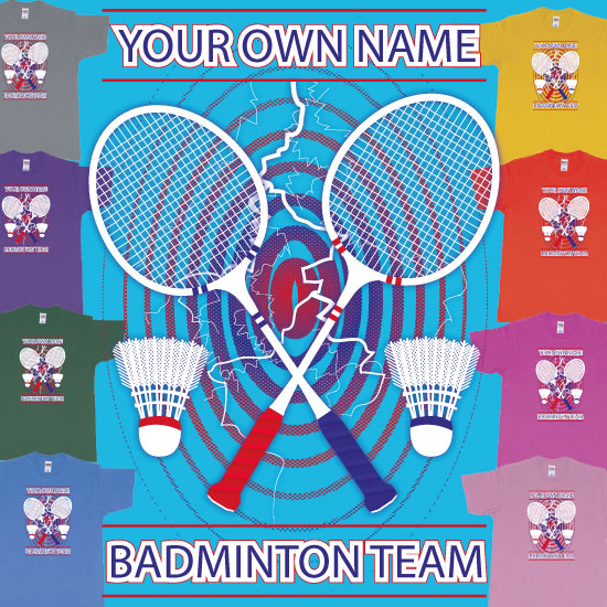 Badminton T-shirt Jersey own Custom Team Name Bali Add own names