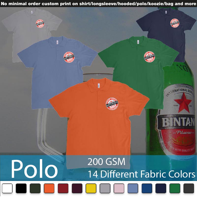 Bintang Beer Add Own Text On Any Garment On Demand Printing Bali Polo Shirts Samples On Demand Printing Bali