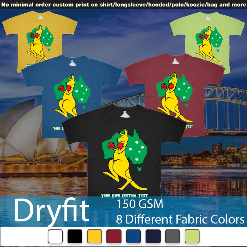 Boxing Kangaroo Dryfit Tshirts Samples On Demand Printing Bali