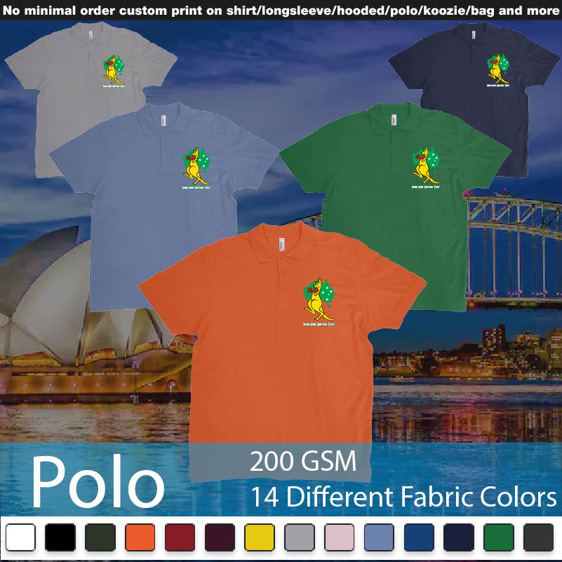Boxing Kangaroo Polo Shirts Samples On Demand Printing Bali