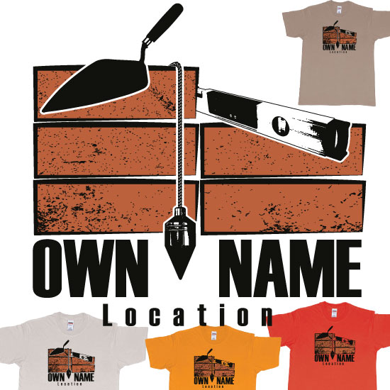 Custom tshirt design Brick Layer Builder Own Custom Company Printing Name Location Trowel choice your own printing text made in Bali