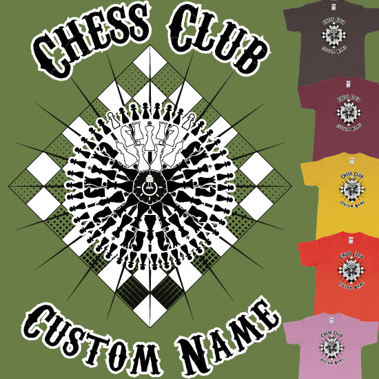 Custom tshirt design Custom Chess Club Mandala choice your own printing text made in Bali