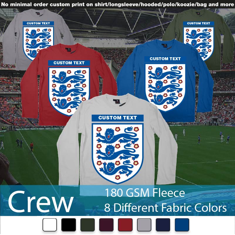 England National Football Team Logo Crewneck Long Sleeved Sweatshirt Sweatshirt