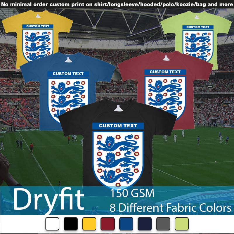 England National Football Team Logo Dryfit Tshirt Samples