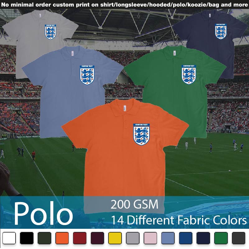 England National Football Team Logo Polo Shirts Samples