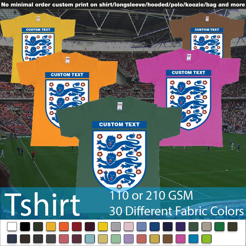 England National Football Team Logo Tshirts Samples