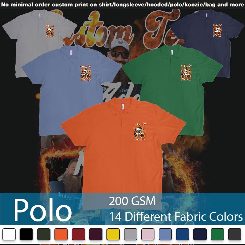 Fire Frames Own Custom Pictures And Text Polo Shirts Samples On Demand Printing Bali