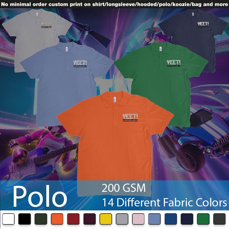 Fortnite Wood Wall Custom Text Yeet Design Polo Shirts Samples On Demand Printing Bali