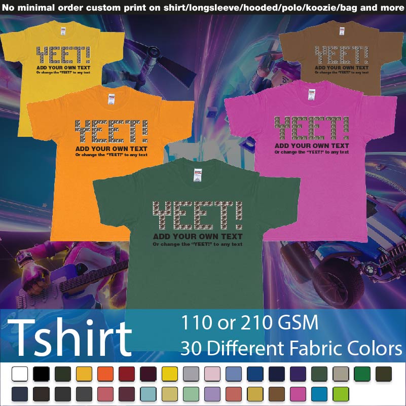 Fortnite Wood Wall Custom Text Yeet Design Tshirts Samples On Demand Printing Bali