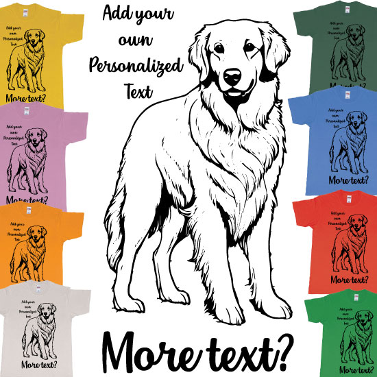 Custom tshirt design Golden Retriever Dog Breed Personalized Text Print Teeshirt choice your own printing text made in Bali