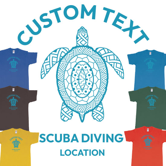 Custom tshirt design Hawksbill Turtle Raya Ampat Tribal Design Scuba Diving choice your own printing text made in Bali