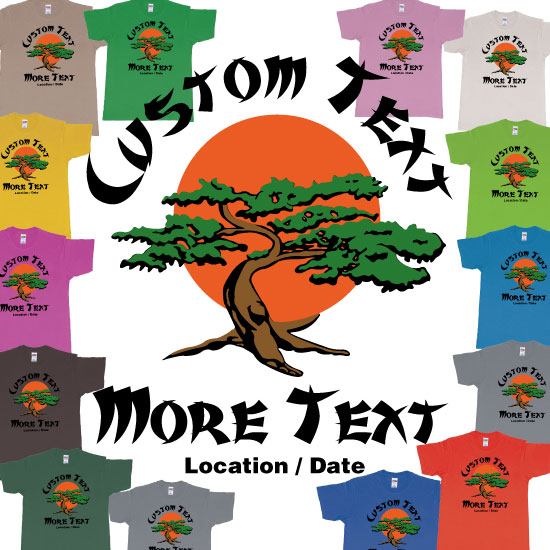 Custom tshirt design Karate Kid Miyagi Dojo Karate Logo Custom Text choice your own printing text made in Bali