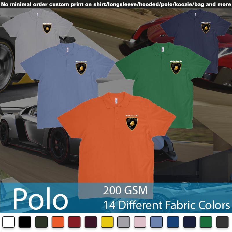 Lamborghini Logo Tshirt Printing Add Own Text Polo Shirts Samples On Demand Printing