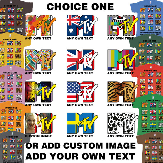 MTV Logo Choice Any Background Text Print Custom Tshirt Bali