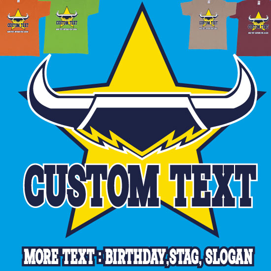 Custom tshirt design North Queensland Cowboys Custom Tshirt choice your own printing text made in Bali