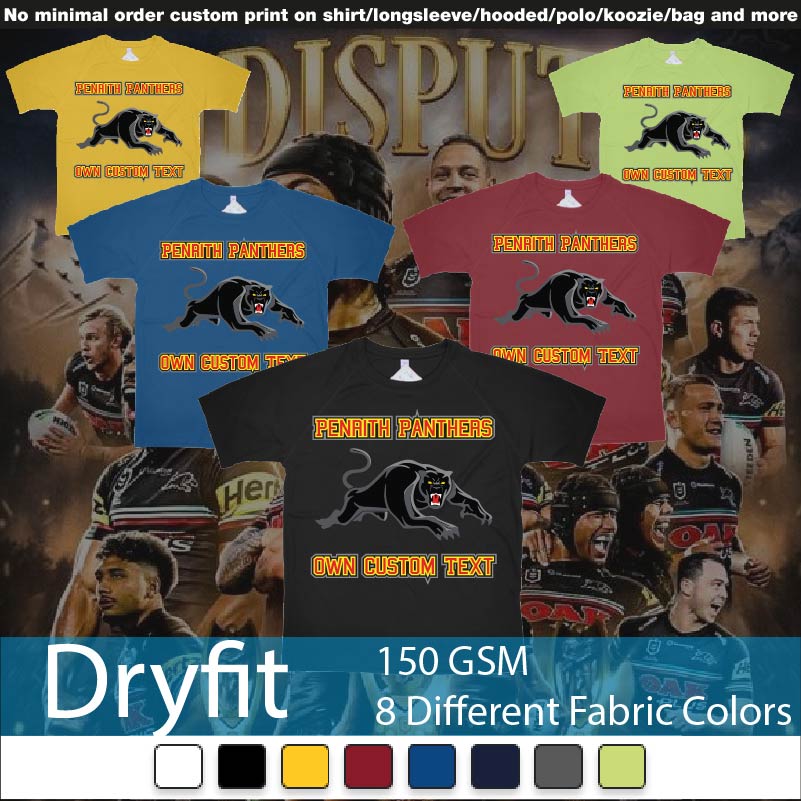 Penrith Panthers Logo On Demand Custom Printing Dryfit Tshirt Samples On Demand Printing Bali