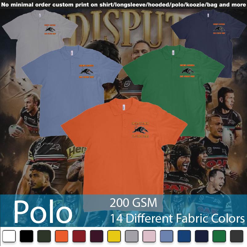 Penrith Panthers Logo On Demand Custom Printing Polo Shirts Samples On Demand Printing Bali