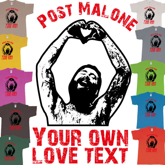 Post Malone Making Heart Sign Custom Tshirt DTF Print in Bali