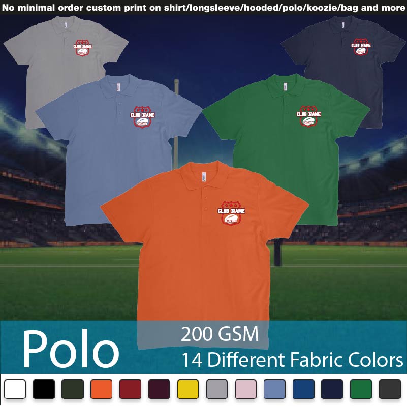 Shield Tripple Stars Custom Logo Polo Shirts Samples On Demand Printing Bali
