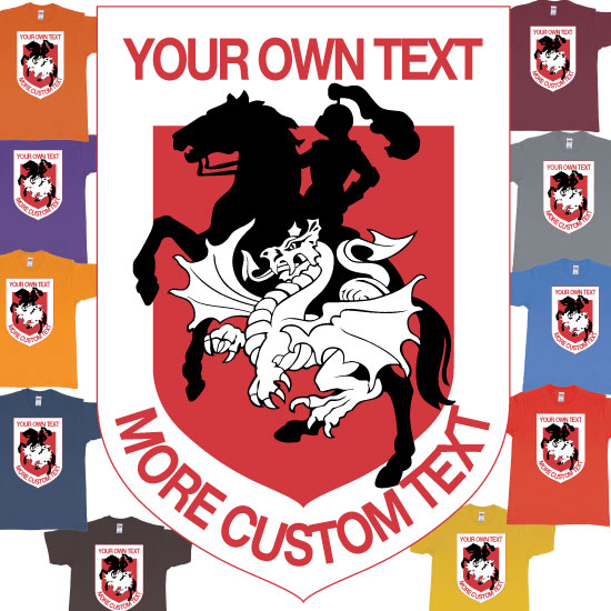 Custom tshirt design St George Illawarra Dragons Custom Teeshirt Design Bali choice your own printing text made in Bali
