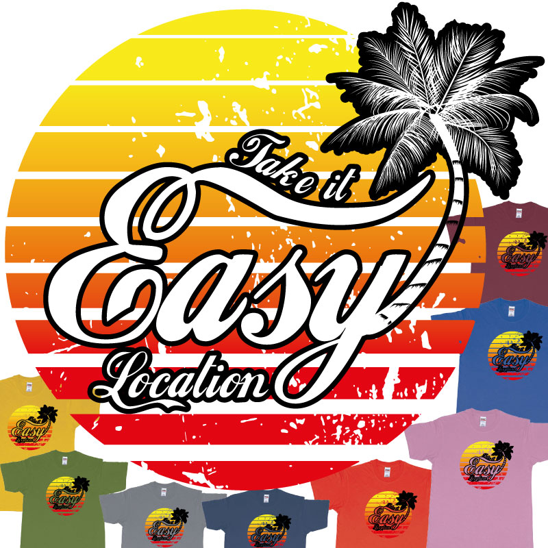 Custom tshirt design Take is Easy Own Location Easy Tee Bali Custom Text Printing choice your own printing text made in Bali