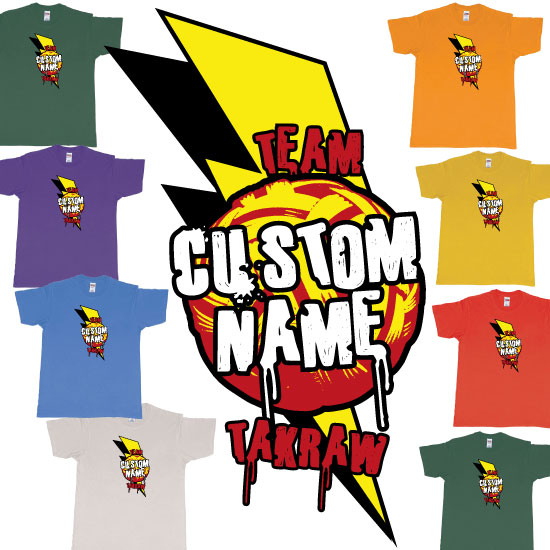 Custom tshirt design Takraw Custom Team Name Design choice your own printing text made in Bali