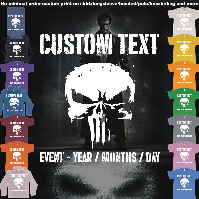 The Punisher Scull Logo Custom Text 01 Overview Design Garments