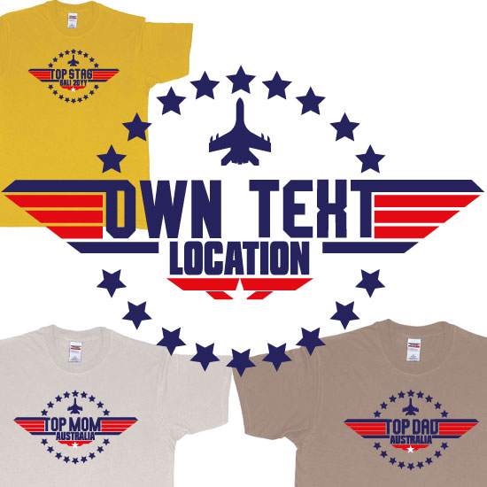 Top Gun Maverick Logo Custom Text Dad Mom Stagdo Location T Shirt Bali Print