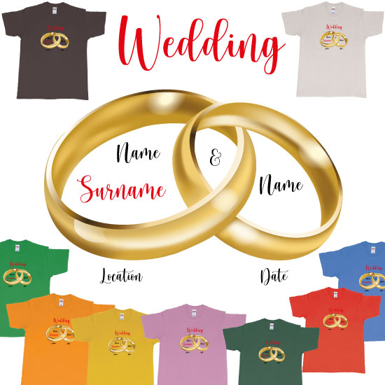 Custom tshirt design Wedding Rings Favor Custom Names and Location and Date Bali choice your own printing text made in Bali
