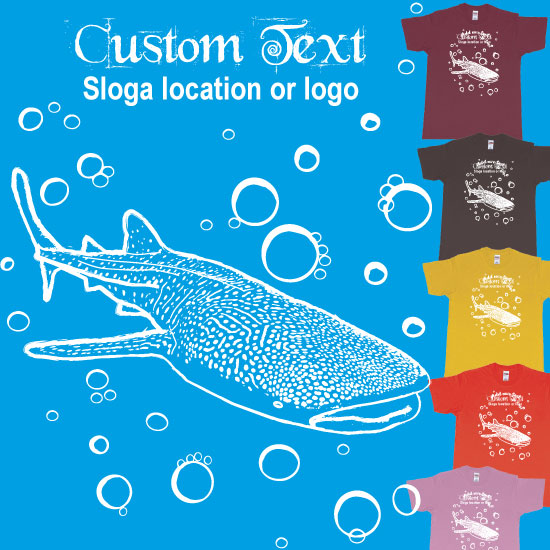Whale Shark Gili Islands Bubbles Custom TeeShirt Design