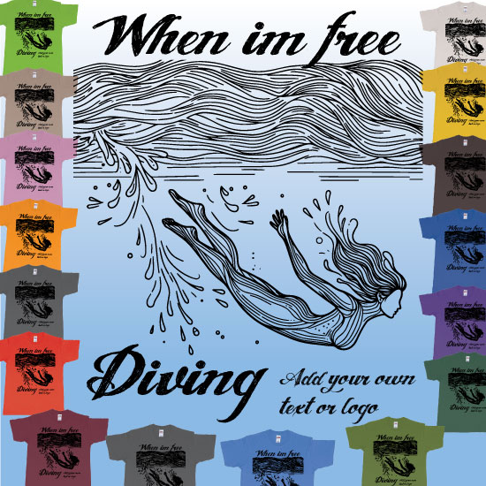 When Im Free Diving Bali or Gili Island Add Own Text Or Logo