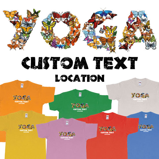 Custom tshirt design Yoga Butterflys Custom Text Location choice your own printing text made in Bali