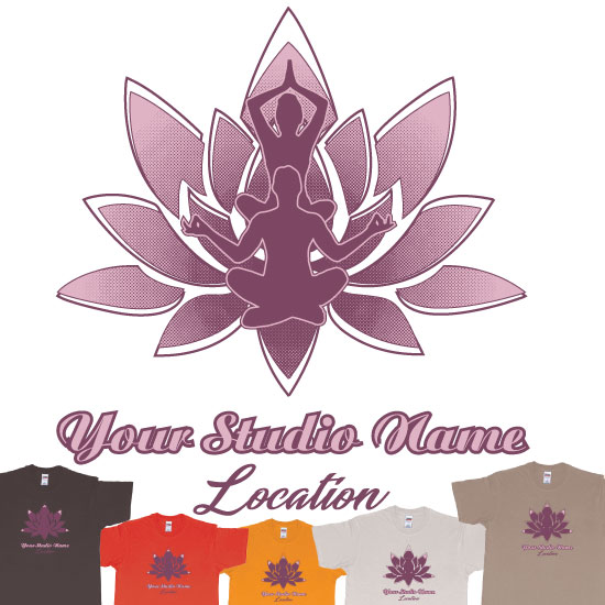 Custom tshirt design Yoga Meditation Lotus Own Studio T shirt Screen Printing Bali choice your own printing text made in Bali
