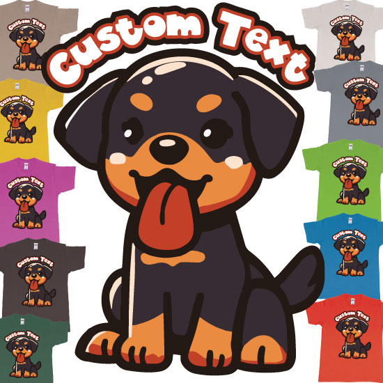 Custom tshirt design Yuki Rottweiler Bali Dog Custom Text choice your own printing text made in Bali