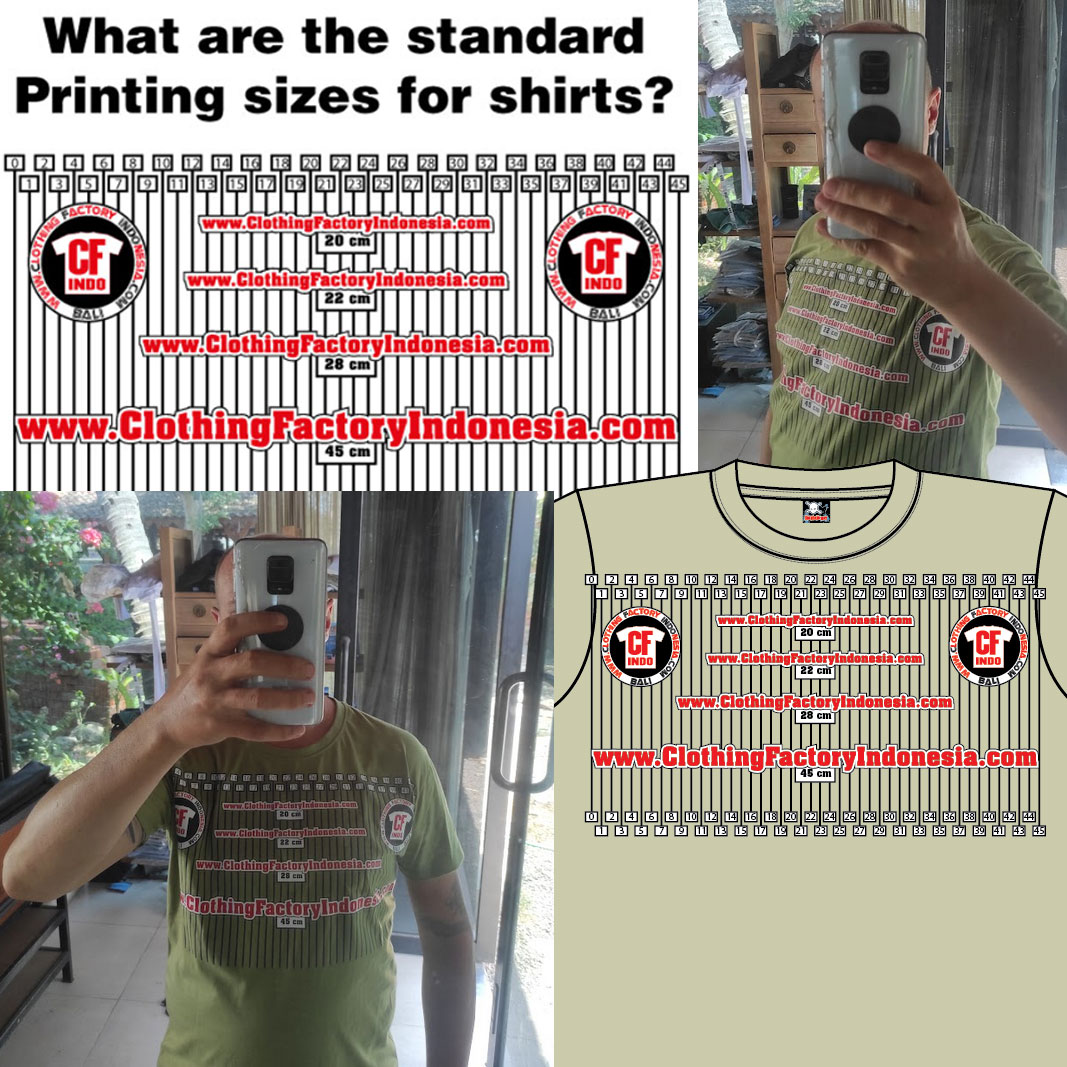 Standard Printing Sizes on Tshirts