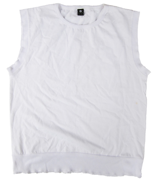 (T06S) Sleeveless BigRib in Fabric Color (6000) White in (160 GSM, 100% Cotton) Fabric ColorsStandard fabric for men/womenFabric Specification100% Cotton160 Grams Per Square MeterPreshrunk materialThe fabric is preshrunk, but depending on the way you wash, the fabric might still have up to 2% of shrinkage more.