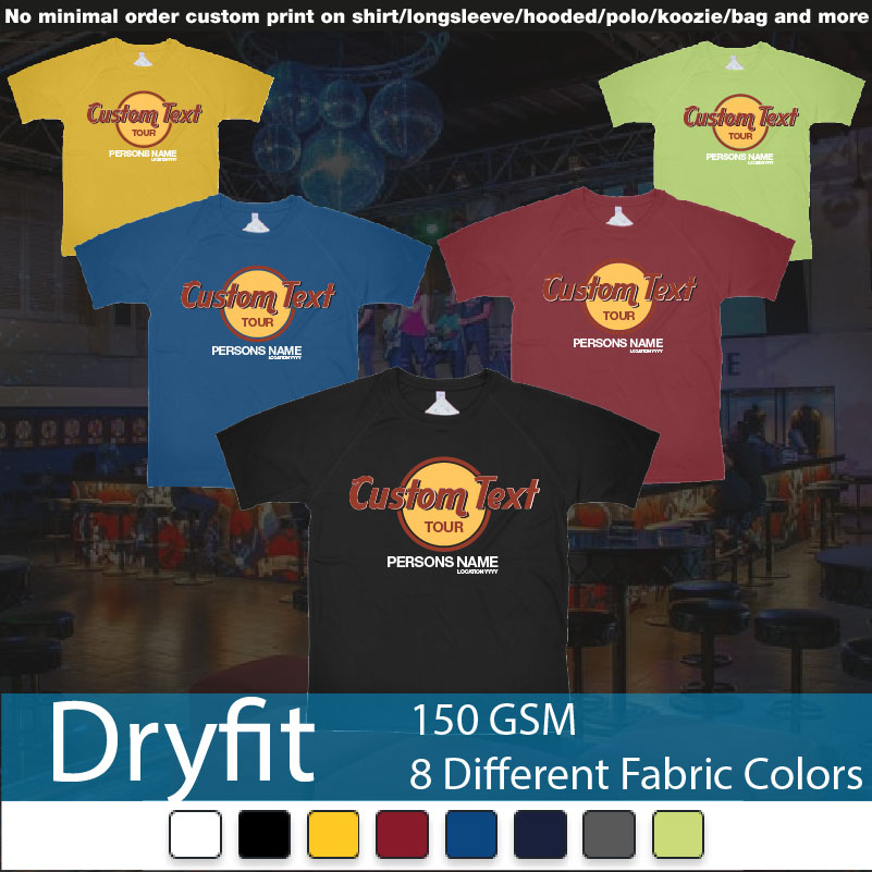 Hard Rock Bar Cafe Custom Logo Text Funny Bali Dryfit Tshirts Samples On Demand Printing Bali