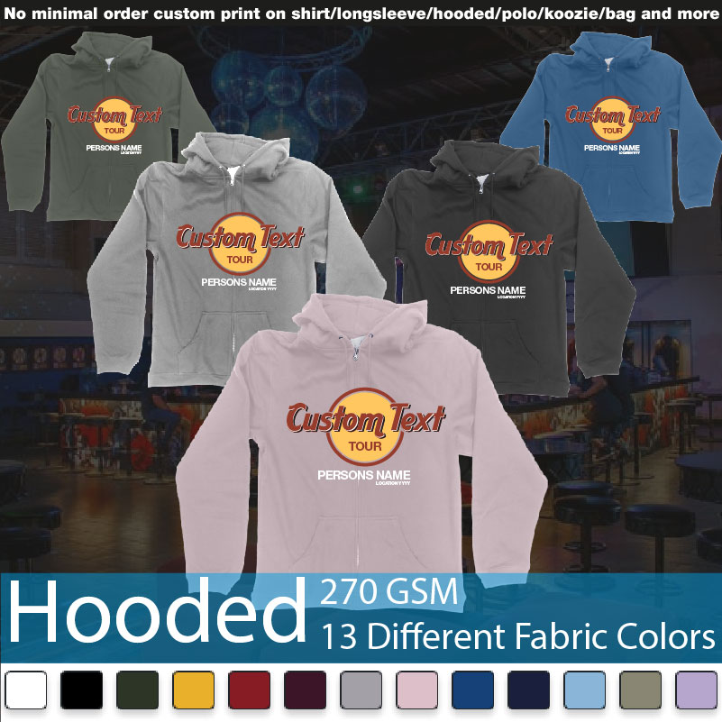 Hard Rock Bar Cafe Custom Logo Text Funny Bali Hooded Samples On Demand Printing Bali